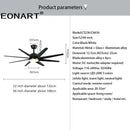 GobekUsa 66" DC Ceiling Fan with Remote Control, Modern Aluminum 8-Blade LED Light
