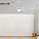 GobekUsa 66" DC Ceiling Fan with Remote Control, Modern Aluminum 8-Blade LED Light