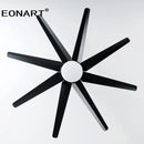 GobekUsa 66" DC Ceiling Fan with Remote Control, Modern Aluminum 8-Blade LED Light