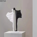 GobekUsa Abstract Lovers Resin Sculpture Modern Decor Ornaments - Couple Figures Statue
