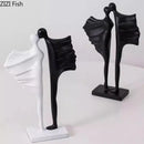 GobekUsa Abstract Lovers Resin Sculpture Modern Decor Ornaments - Couple Figures Statue