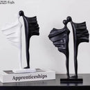 GobekUsa Abstract Lovers Resin Sculpture Modern Decor Ornaments - Couple Figures Statue
