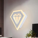 GobekUsa Contemporary LED Acrylic Diamond Bedside Wall Lamp in Warm/White Light - Black/White Sconce Light Fixture