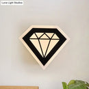 GobekUsa Contemporary LED Acrylic Diamond Bedside Wall Lamp in Warm/White Light - Black/White Sconce Light Fixture