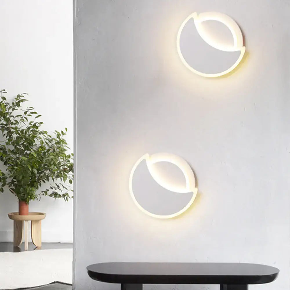 GobekUsa Nordic LED Acrylic Eclipse Wall Sconce in Warm/White Light - Bedroom Lighting, photo 7 of 8