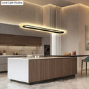 GobekUsa Minimalist LED Island Light Fixture - Acrylic Oblong Design