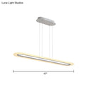 GobekUsa Minimalist LED Island Light Fixture - Acrylic Oblong Design
