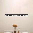 GobekUsa Modern Acrylic Piano Key Chandelier Lamp Fixture Kids LED Ceiling Light - White/Black, White/Warm Light