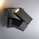 GobekUsa Modern Metallic Adjustable Cube Shade LED Wall Light Fixture | Black/White Living Room Spotlight