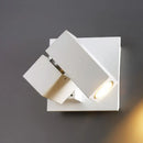 GobekUsa Modern Metallic Adjustable Cube Shade LED Wall Light Fixture | Black/White Living Room Spotlight