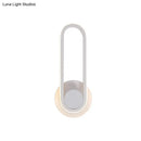 GobekUsa Modern Bedside LED Sconce Lamp - Simple Black/White Wall Light with Aluminum Frame, Oval Design, Warm/White Light