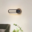 GobekUsa Modern Bedside LED Sconce Lamp - Simple Black/White Wall Light with Aluminum Frame, Oval Design, Warm/White Light