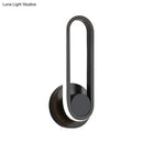 GobekUsa Modern Bedside LED Sconce Lamp - Simple Black/White Wall Light with Aluminum Frame, Oval Design, Warm/White Light