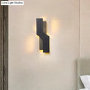 GobekUsa Curved Nordic LED Metal Sconce Lamp: Black/White Wall Mount for Bedside in Warm/White Light