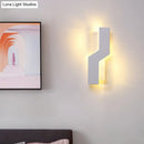 GobekUsa Curved Nordic LED Metal Sconce Lamp: Black/White Wall Mount for Bedside in Warm/White Light