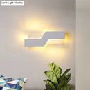 GobekUsa Curved Nordic LED Metal Sconce Lamp: Black/White Wall Mount for Bedside in Warm/White Light
