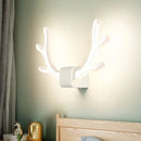 GobekUsa Modern Acrylic Antlers Wall Sconce Lamp: Black/White LED, Pull Chain, Warm/White Light