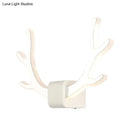 GobekUsa Modern Acrylic Antlers Wall Sconce Lamp: Black/White LED, Pull Chain, Warm/White Light