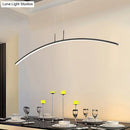 GobekUsa Modern Black/White Arched Pendant Light with Acrylic LED and Warm/White Glow
