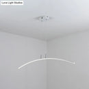 GobekUsa Modern Black/White Arched Pendant Light with Acrylic LED and Warm/White Glow