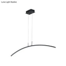 GobekUsa Modern Black/White Arched Pendant Light with Acrylic LED and Warm/White Glow
