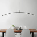 GobekUsa Modern Black/White Arched Pendant Light with Acrylic LED and Warm/White Glow