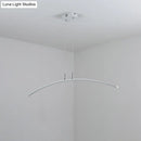 GobekUsa Modern Black/White Arched Pendant Light with Acrylic LED and Warm/White Glow