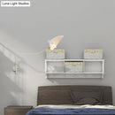 GobekUsa Modern 1/2-Light Wall Sconce with Curved Arm & Metallic Shade - Black/White Wall Mounted Lamp for Living Room