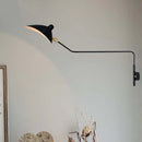 GobekUsa Modern 1/2-Light Wall Sconce with Curved Arm & Metallic Shade - Black/White Wall Mounted Lamp for Living Room