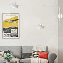 GobekUsa Modern 1/2-Light Wall Sconce with Curved Arm & Metallic Shade - Black/White Wall Mounted Lamp for Living Room