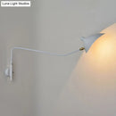 GobekUsa Modern 1/2-Light Wall Sconce with Curved Arm & Metallic Shade - Black/White Wall Mounted Lamp for Living Room