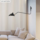 GobekUsa Modern 1/2-Light Wall Sconce with Curved Arm & Metallic Shade - Black/White Wall Mounted Lamp for Living Room