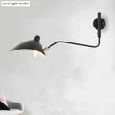 GobekUsa Modern 1/2-Light Wall Sconce with Curved Arm & Metallic Shade - Black/White Wall Mounted Lamp for Living Room