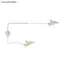 GobekUsa Modern 1/2-Light Wall Sconce with Curved Arm & Metallic Shade - Black/White Wall Mounted Lamp for Living Room