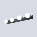 GobekUsa 3/4-Head Bedroom Vanity Wall Sconce in Simple Metal Finish with Exposed Bulb - Black/White