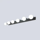 GobekUsa 3/4-Head Bedroom Vanity Wall Sconce in Simple Metal Finish with Exposed Bulb - Black/White