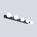 GobekUsa 3/4-Head Bedroom Vanity Wall Sconce in Simple Metal Finish with Exposed Bulb - Black/White