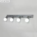 GobekUsa 3/4-Head Bedroom Vanity Wall Sconce in Simple Metal Finish with Exposed Bulb - Black/White