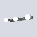 GobekUsa 3/4-Head Bedroom Vanity Wall Sconce in Simple Metal Finish with Exposed Bulb - Black/White