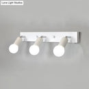 GobekUsa 3/4-Head Bedroom Vanity Wall Sconce in Simple Metal Finish with Exposed Bulb - Black/White