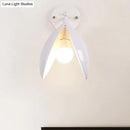 GobekUsa Blooming Bud Wall Light - Modern Metal 1-Light Wall Mounted Light for Living Room (Black/White)