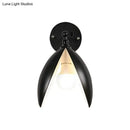 GobekUsa Blooming Bud Wall Light - Modern Metal 1-Light Wall Mounted Light for Living Room (Black/White)