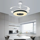 GobekUsa Retractable Ceiling Fan Chandelier with Remote Control and Invisible LED Lights