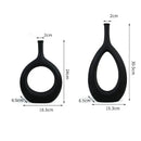 Modern black & white ceramic vase set living room decor by Decorbites