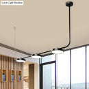 GobekUsa Modern Black/White Chandelier with Drum Shade - 2/3 Lights - Island Lighting for Dining Room