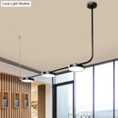 GobekUsa Modern Black/White Chandelier with Drum Shade - 2/3 Lights - Island Lighting for Dining Room