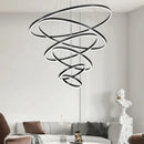 GobekUsa Circle Ring Art Chandelier for Duplex Villa Staircase Hall Living Room