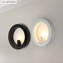 GobekUsa Modern Black/White Circle Wall Light - Simple Metallic 1 Light Wall Lamp for Bedroom and Hallway