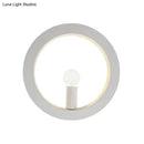 GobekUsa Modern Black/White Circle Wall Light - Simple Metallic 1 Light Wall Lamp for Bedroom and Hallway