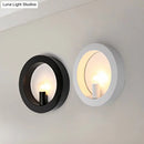 GobekUsa Modern Black/White Circle Wall Light - Simple Metallic 1 Light Wall Lamp for Bedroom and Hallway